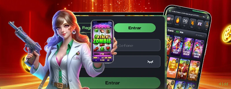 Imagem promocional do aplicativo mobile da 41dd